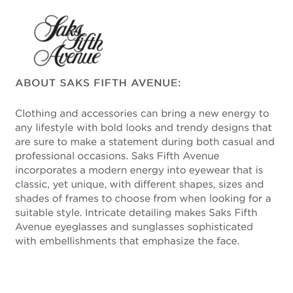 Saks‎ Fifth Avenue Eye Frames 275 OTE7 135 - Picture 3 of 9